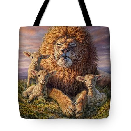 Lion And Lambs Tote Bag for Sale by Phil Jaeger