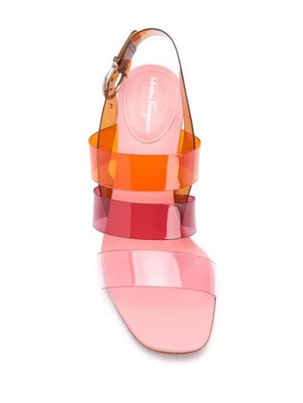 Salvatore Ferragamo strappy sandals orange & pink 0730463 - Farfetch