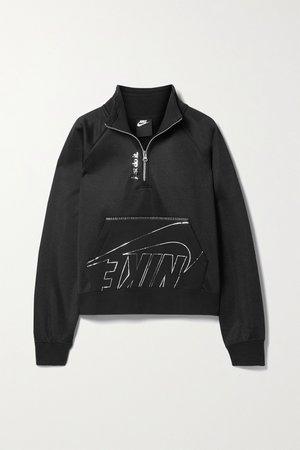 Black Icon Clash printed jersey sweatshirt | Nike | NET-A-PORTER