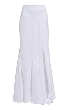 Fringed Cotton-Linen Maxi Skirt By A.w.a.k.e. Mode | Moda Operandi