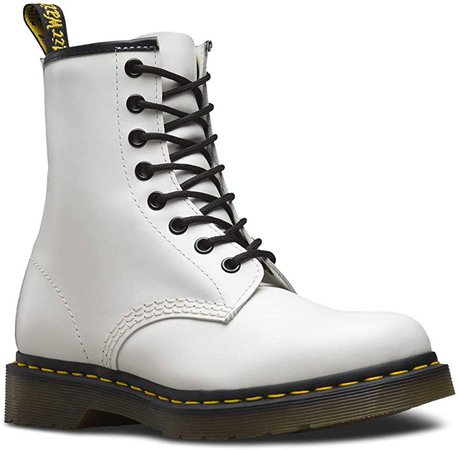 Amazon.com | Dr. Martens 1460 Originals 8 Eye Lace Up Boot, White Smooth Leather, 3UK / 4 US Mens / 5 US Womens, 36 EU | Motorcycle & Combat
