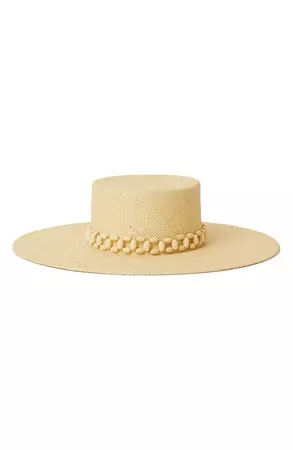 btb Los Angeles Evie Beaded Straw Hat | Nordstrom