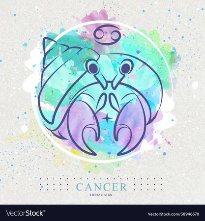 Witchcraft card with astrology cancer zodiac sign Vector Image