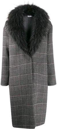 Liska plaid cocoon coat