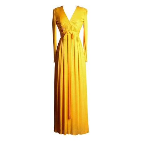 1970s Elinor Simmons for Malcolm Starr Silk Jersey Dress For Sale at 1stDibs
