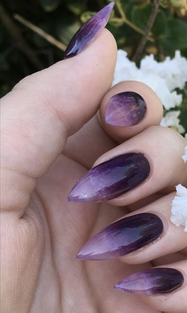 purple goth nails