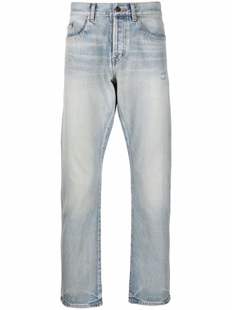 Saint Laurent Stonewashed straight-cut Jeans - Farfetch