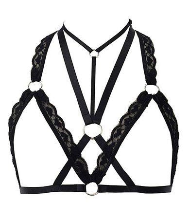 Amazon.com: BODY CAGE Women's Lace Harness Strappy Cage Bralette Top One Size Adjustable: Clothing