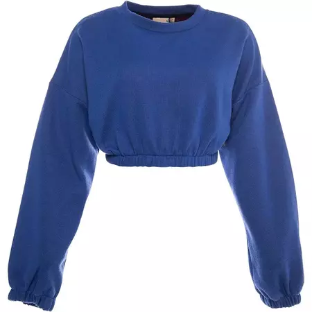 blue cropped sweatshirt