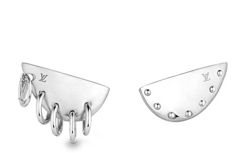 Louis Vuitton bionic earrings with rings