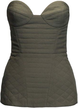 Lake Studio Strapless Quilted Twill Bustier Top