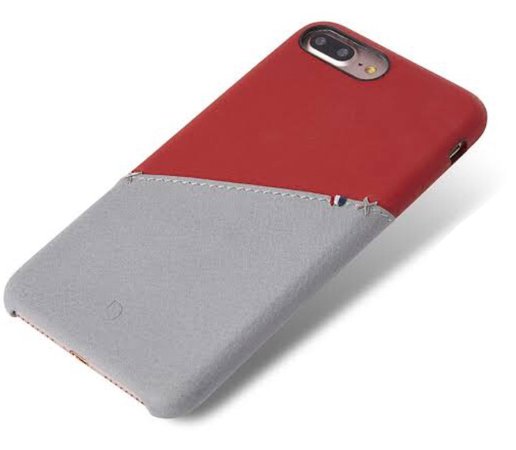 red and grey phone case
