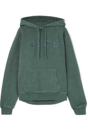 Kith | Serena embroidered cotton-jersey hooded top | NET-A-PORTER.COM