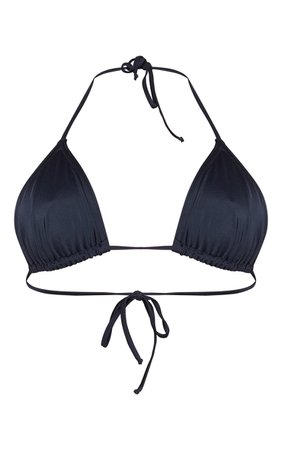 Black Recycled Mix & Match Triangle Bikini Top | PrettyLittleThing USA