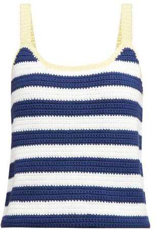 Capo Striped Knitted Camisole - Womens - Navy Multi