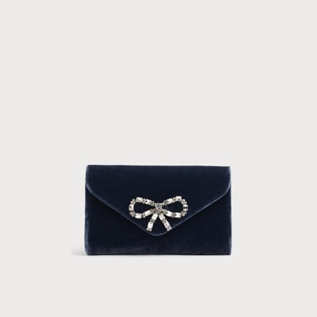 Sissi Blue Velvet Clutch Bag | Handbags | L.K.Bennett