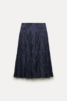 CRINKLE EFFECT MIDI SKIRT ZW COLLECTION