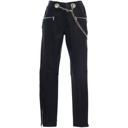 black pants chain jeans