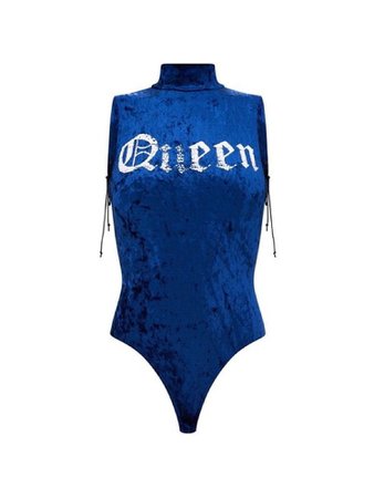 Navy blue sleeveless queen bodysuit
