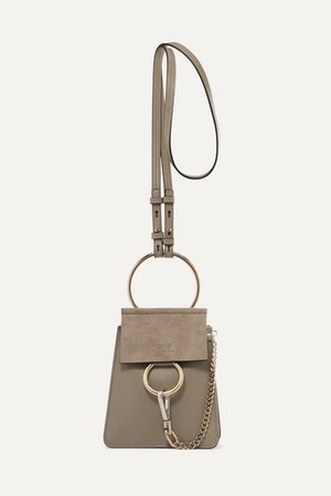 Chloé | Faye Bracelet leather and suede shoulder bag | NET-A-PORTER.COM
