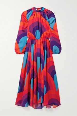 Orange Mai open-back printed crepe midi dress | Rhode | NET-A-PORTER