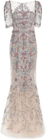 Marchesa Embroidered Tulle Gown