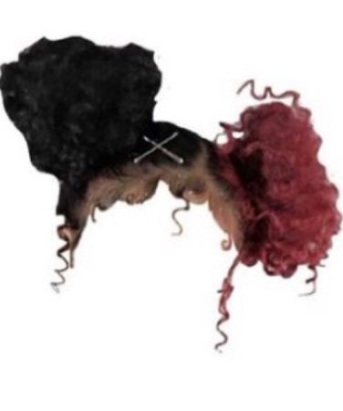 Red/Black Curly Space Buns