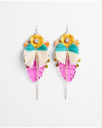 Flower Tassel Drop Earrings | Express
