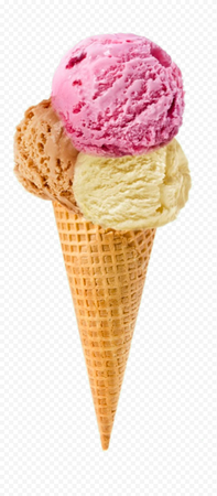 Three Flavors Scoops Ice Cream Cone PNG Image | Citypng