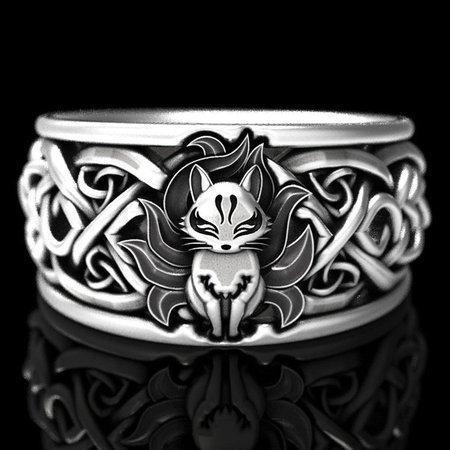 Kitsune Fox Celtic Knot Ring, Kistune Ring Sterling Silver, Fox Kistune Wedding Jewellery, 9-Tailed Fox Ring, Celtic Fox Jewelry, Birthday Anniversary Gift, Art Nouveau Engagement Ring, Cute Fox Ring, Ring Size 5-12 | Wish