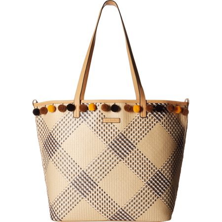 Vera Bradley Handbags & Purses - Natural Woven Straw Pom-Pom Trim Beach Tote Bag $68 One Size - Walmart.com
