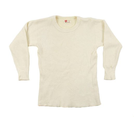 1960s Hanes Thermalite Long Sleeve Thermal Top Large, 60s Workwear Shirt, Vintage Undershirt, Mens Long Underwear, Made in USA Workwear