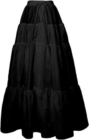 YULUOSHA Women's Crinoline Petticoat Hoopless Skirt 2 Layers A-Line Floor Length Underskirt Full Gown Half Slips for Dresses Lingerie Long Skirt-White at Amazon Women’s Clothing store