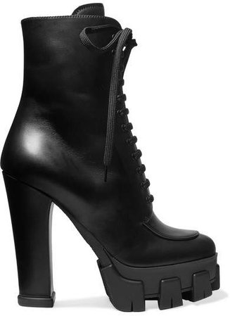 130 Leather Ankle Boots - Black