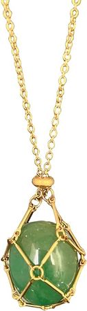 AITELEI Handmade Crystal Stone Holder Necklace Stainless Steel Cage Crystal Pendant Necklaces Adjustable Crystal Stone Chain Mesh Gemstone Jewelry for Women Men Gift (Gold, Green Aventurine) | Amazon.com