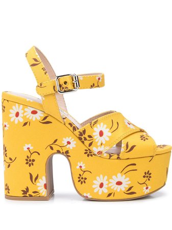 Miu Miu Bouquet Gabardine Sandals Ss20 | Farfetch.com