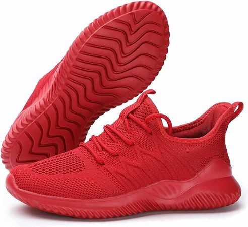 Amazon.com | Women's Grils Running Shoes Tennis Walking Sneakers Work Casual Comfor Lightweight Breathable Clothes Trainers Red | Walking