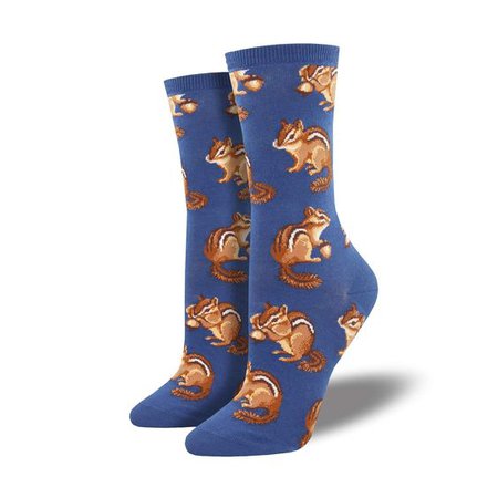Chipmunk Socks | Cute Women's Socks with Chipmunks Collecting Acorns - ModSock