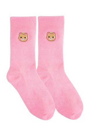 Cute Bear Seedling Embroidered Socks Kawaii Soft Aesthetic | Etsy