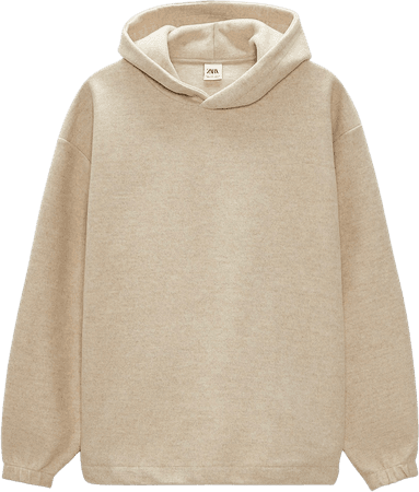 cream soft hoodie Zara