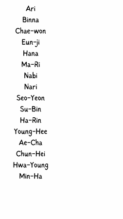 Korean female names