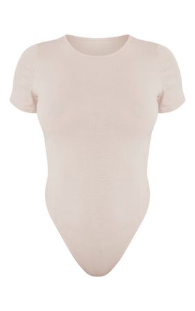 Stone Cotton Short Sleeve Bodysuit | PrettyLittleThing USA