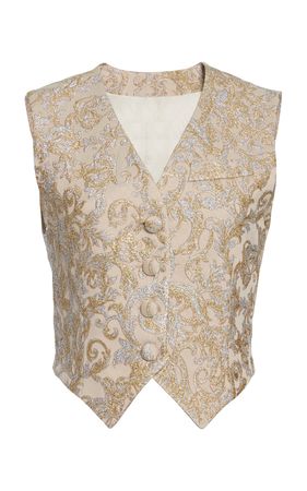 Stella Mccartney Cropped Wool Vest In Gold | ModeSens