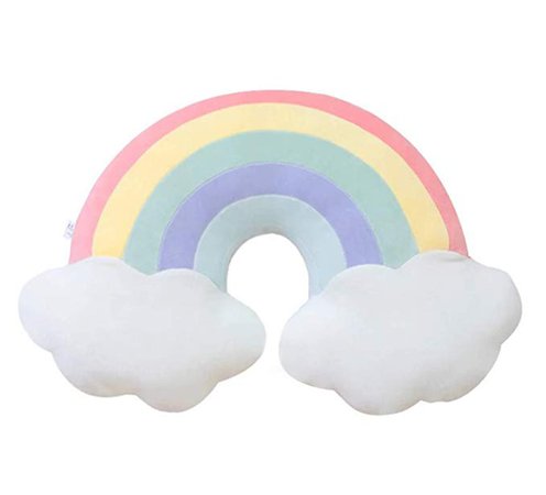Skyseen Cloud Rainbow Shaped Pillow & Home Decorative Creative Cushion & Vivid Plush Stuffed Toy B: Home & Kitchen