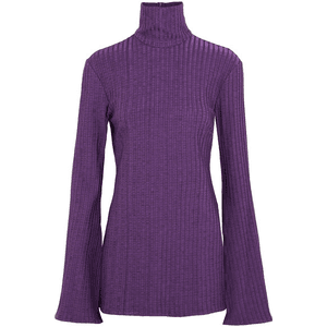 Mescaline Ribbed Stretch-jersey Turtleneck Top - Purple for $298.00 available on URSTYLE.com