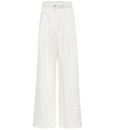 Zimmermann - Corsage striped linen pants | Mytheresa