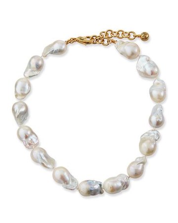 baroque pearl & gemstone necklace