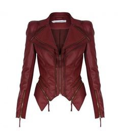 Red tuxedo leather jacket