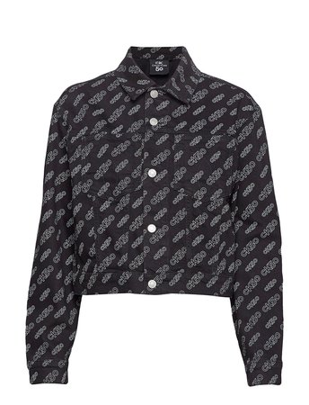 Calvin Klein Jeans Cropped Omega Denim Jacket (Ba300 Black Aop) (129.90 €) - Calvin Klein Jeans - | Boozt.com
