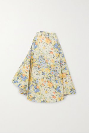 NINA RICCI Floral-print taffeta maxi skirt